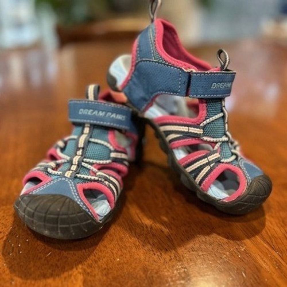 Dream Pairs Water Sandals Closed Toe Athletic Summer Shoes Blue Pink Toddler 10‎